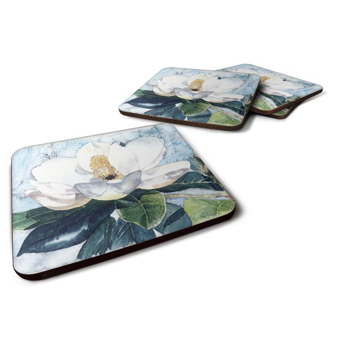 Caroline's Treasures 8003FC Flower-Magnolia Foam Coasters (Set of 4), 3.5 H x 3.5 W, Multicolor
