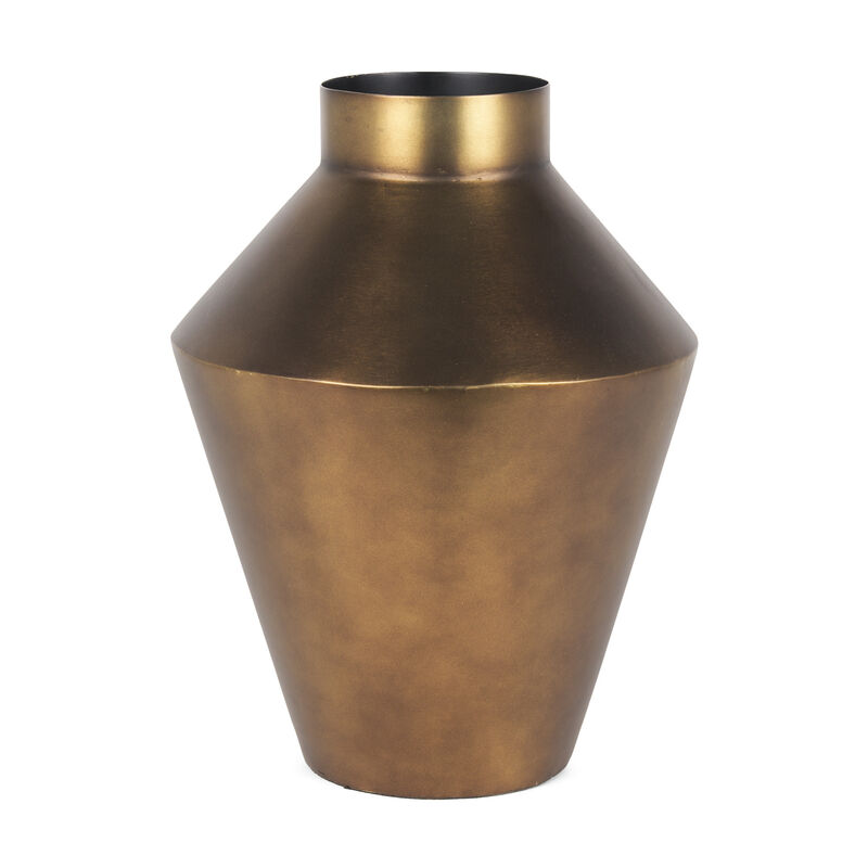 HomeRoots 13" Antiqued Bronze Metal Table Vase image number 0