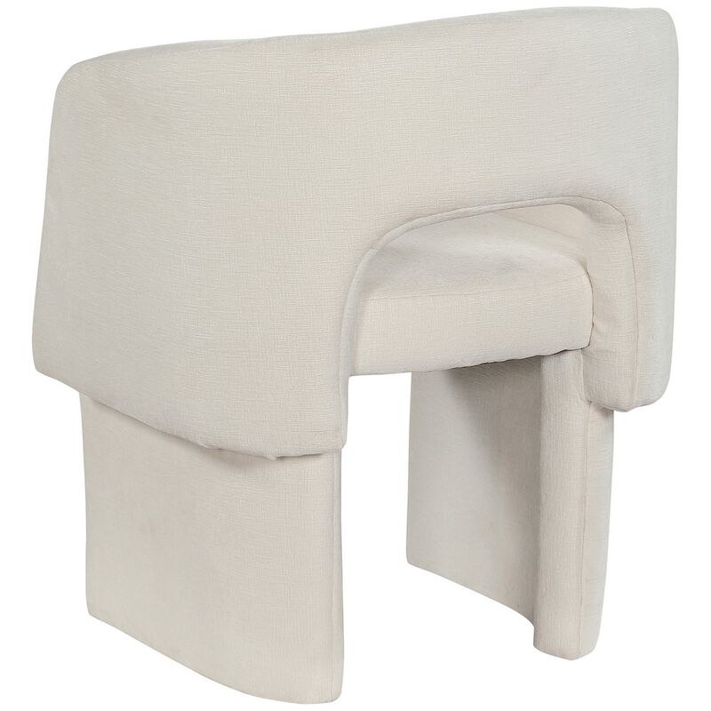Meridian Furniture Emmet Cream Chenille Fabric Dining Chair / Accent Chair