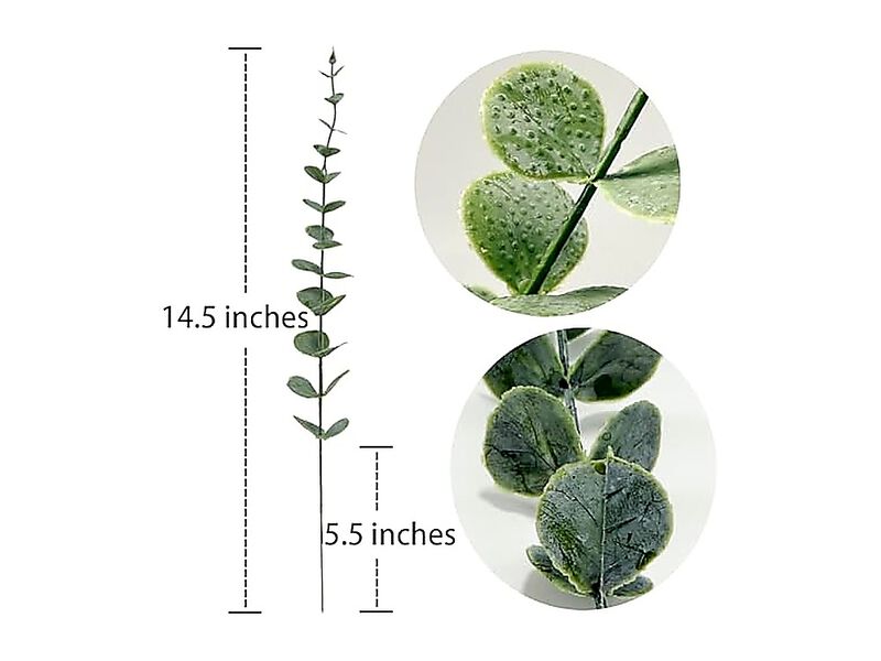 25 Pack Artificial Eucalyptus Stems Realistic Fake Branches Decor Wedding Table image number 1
