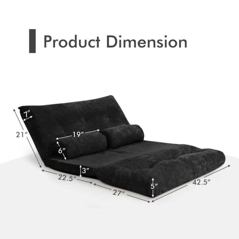 Hivvago 6-Position Adjustable Sleeper Lounge Couch with 2 Pillows