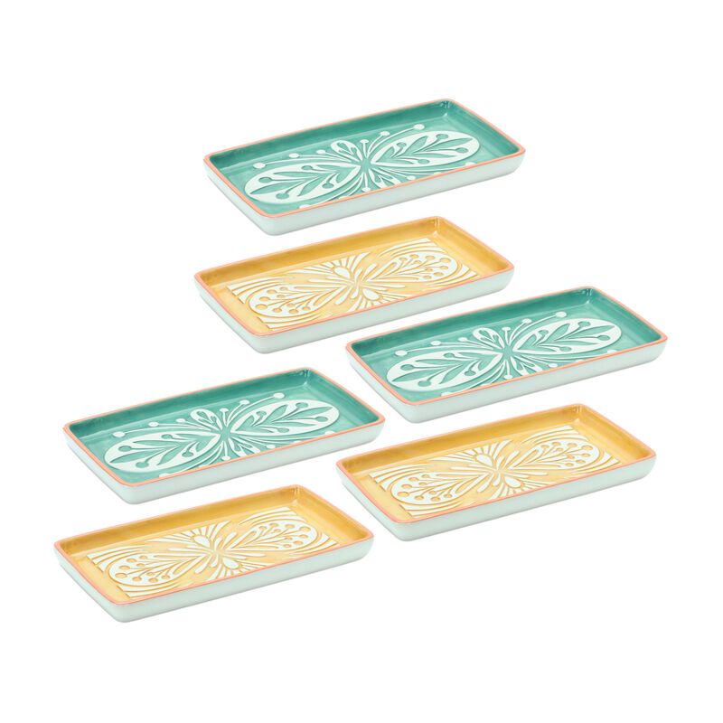 Set of 6 Ceramic Trays for Stylish Storage and Display