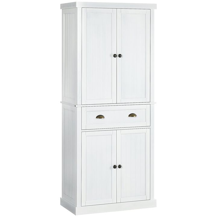 72" Pinewood Large Kitchen Pantry Storage Cabinet, Freestanding Cabinets with Doors and Shelves, Dining Room