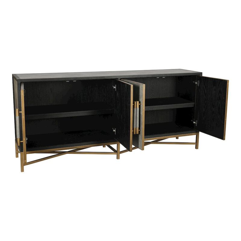 Starlight Canyon Home Gray Sideboard Cabinet with Brass Detailing Unique Credenza image number 2