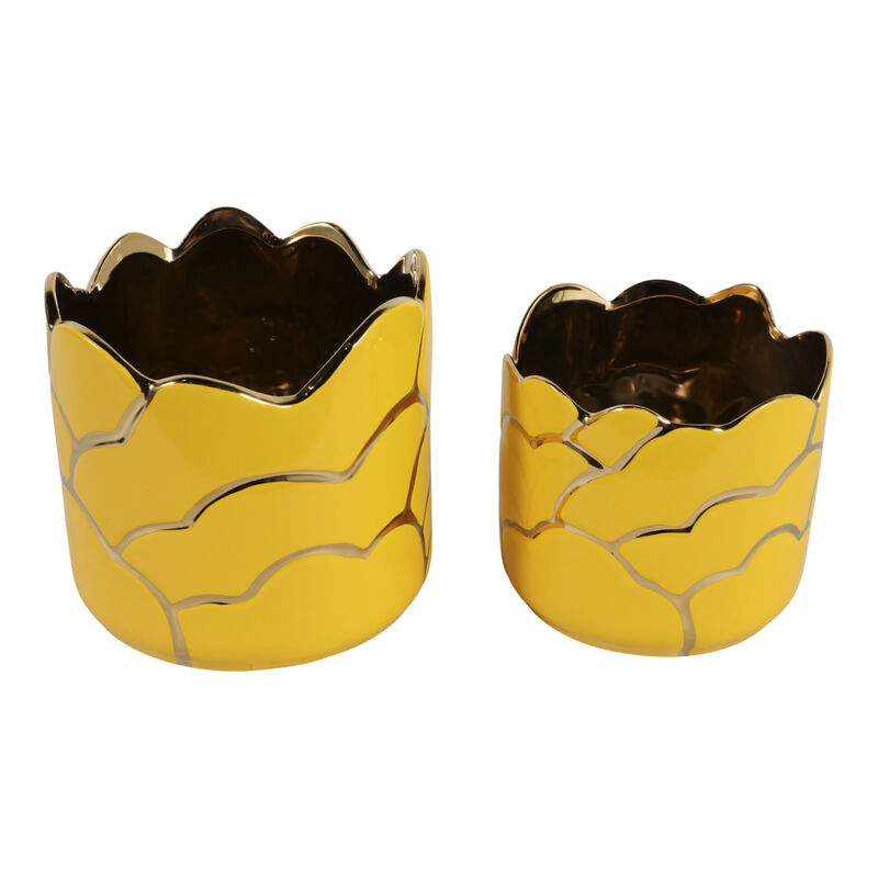 S/2 Clouds Planter Yellow/Gold image number 3