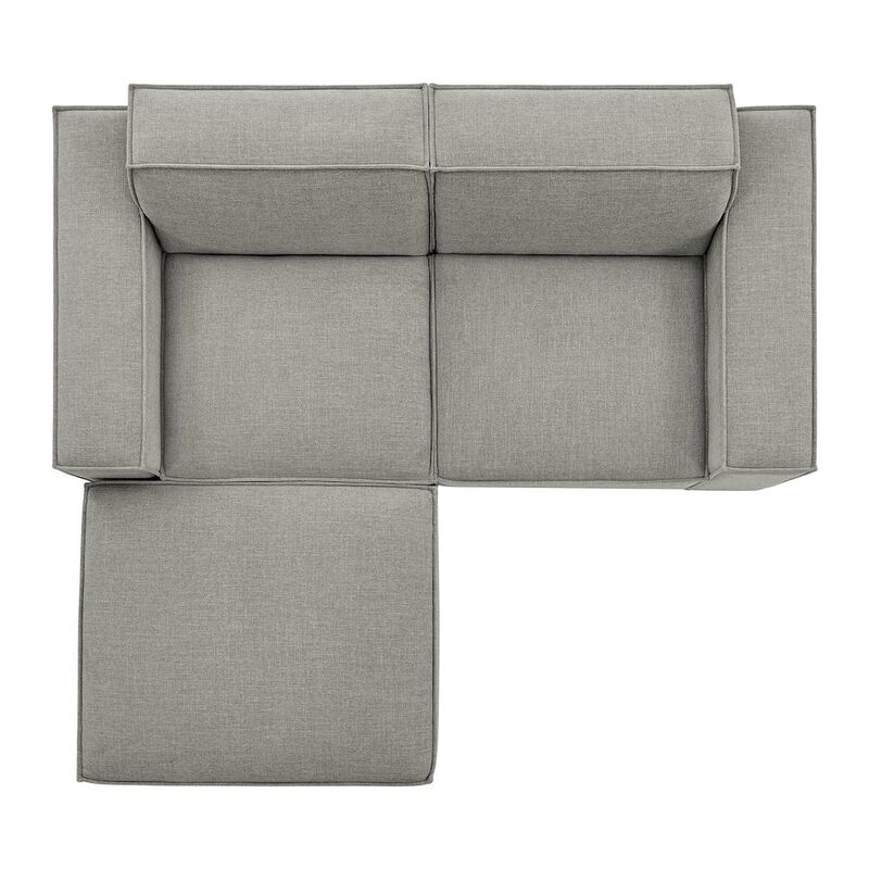 Restore 3-Piece Performance Fabric Upholstered Modular Loveseat with Ottoman image number 7