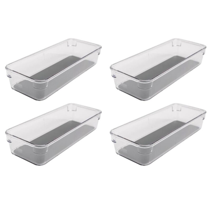 Petite Acrylic Organizer with Non-Slip Rubber Lining, 4 Pack