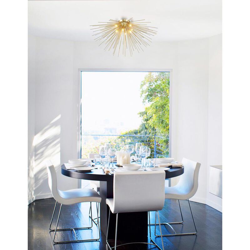 CWI Lighting Savannah 8 Light Flush Mount With Gold Leaf Finish