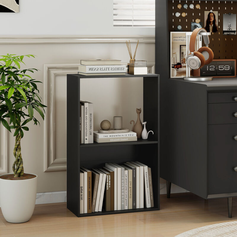 Freestanding 3-Tier Bookshelf with Open Storage Compartments image number 4
