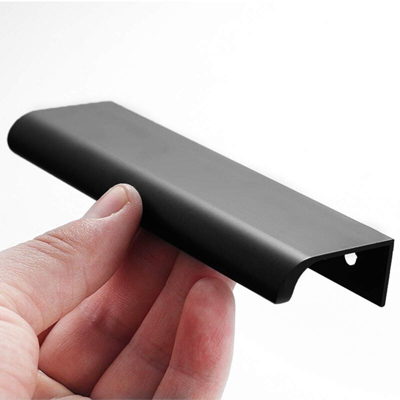 JOOJA 10 Pack Modern Style Finger Edge Pull Furniture DrawerHandles Hidden Cabinet Kitchen Drawer Handles Knobs, 120mm