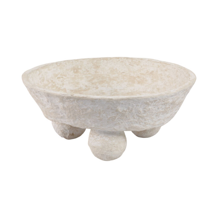 Paper Mache Knobby Footed Bowl