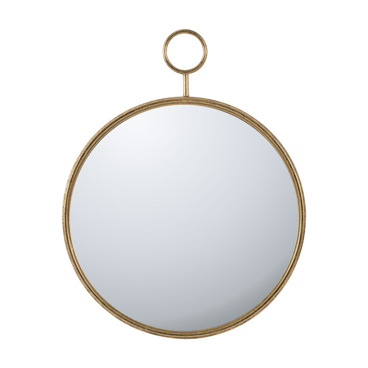Oval Shape Metal Frame Wall Mirror, Large, Gold - Benzara