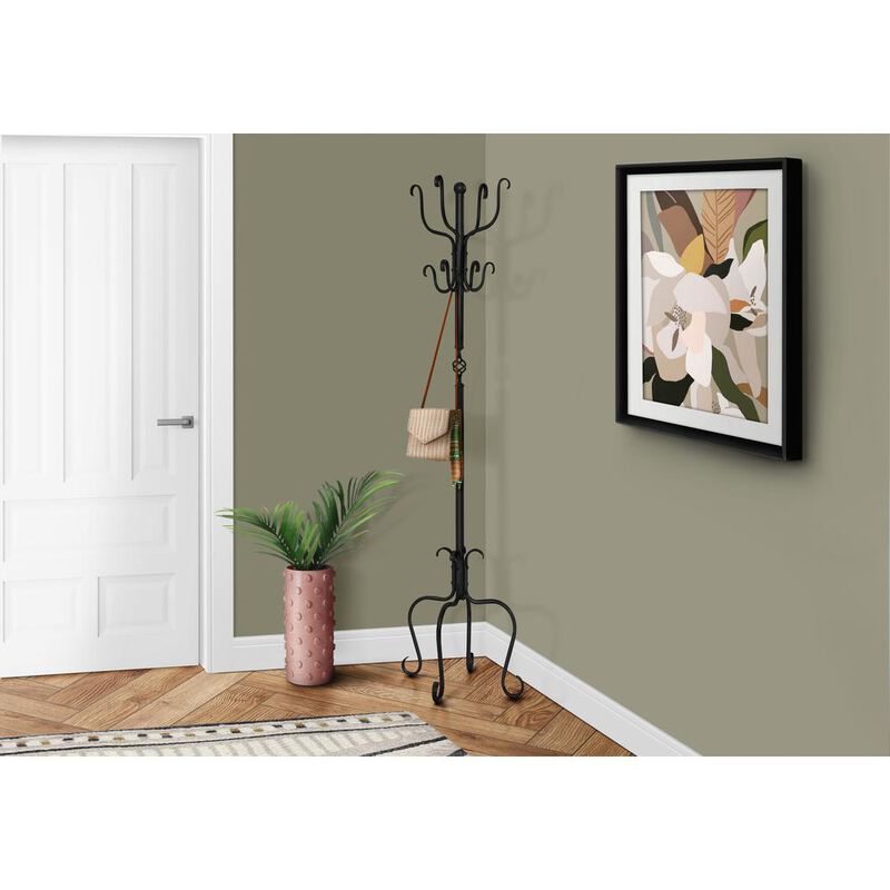 Monarch Coat Rack, Hall Tree, Free Standing, 8 Hooks, Entryway, 74H, Bedroom image number 8