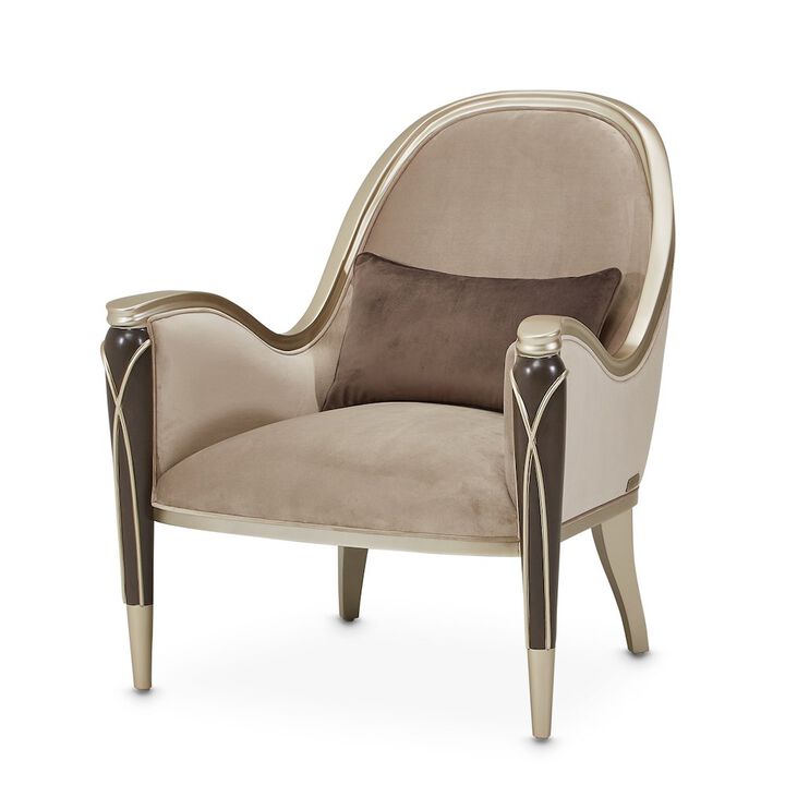Michael Amini Villa Cherie Accent Chair - Porcini/Hazelnut