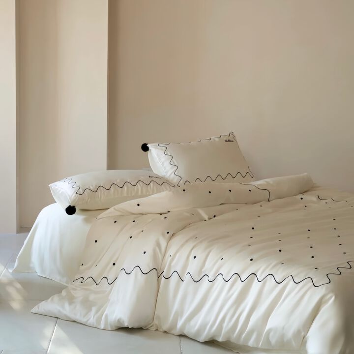 Queen Retro French Tencel Duvet Cover Set of 4