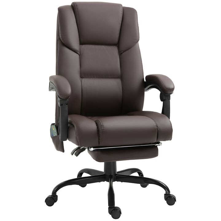Brown Executive Relaxation: PU Leather Massage Chair with Vibration