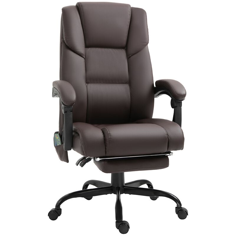 Brown Executive Relaxation: PU Leather Massage Chair with Vibration