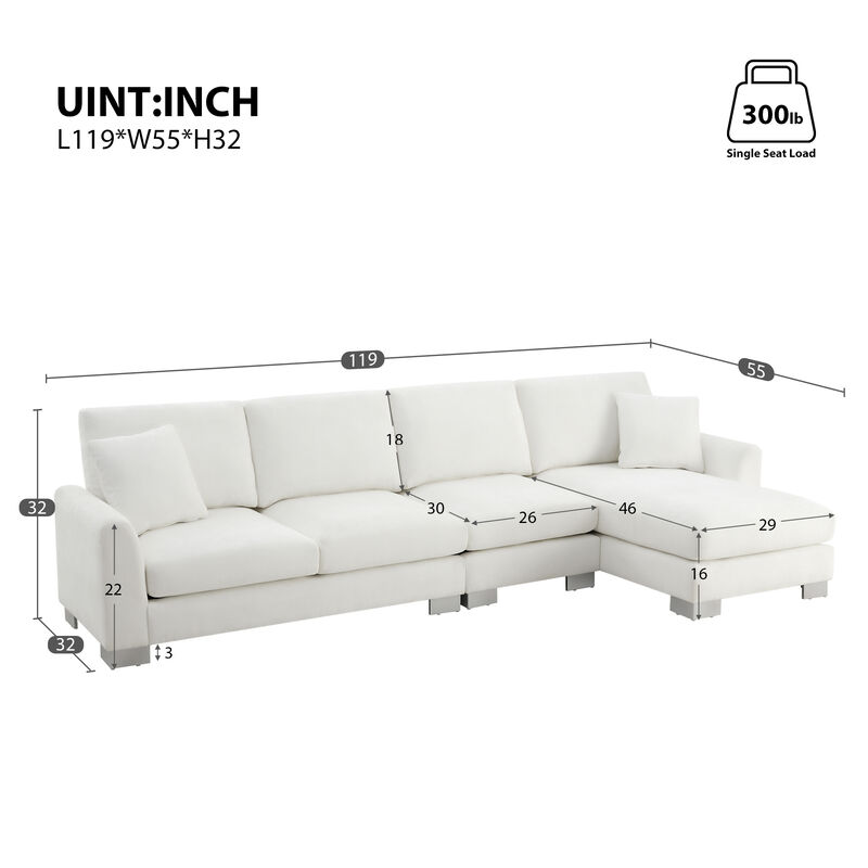 Merax Modern L-shaped Oversized Sectional Sofa.