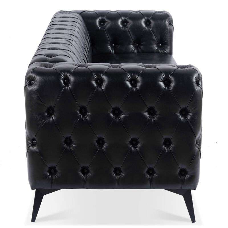 Cintco 84.06 Inch Chesterfield Tufted PU Leather 3‑Seat Sofa image number 4