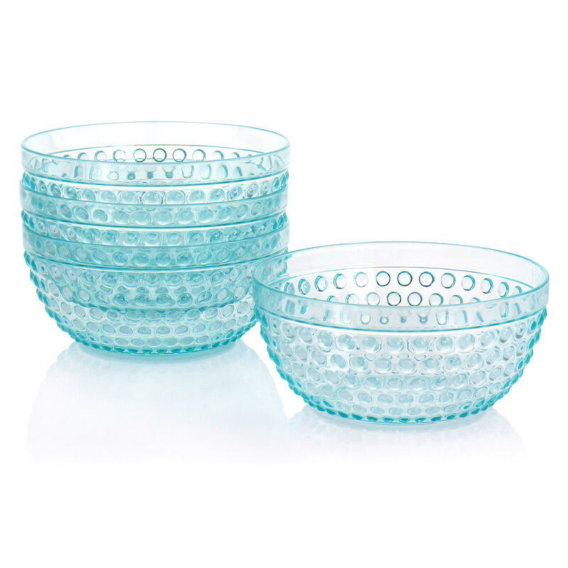 Gibson Home Plastic Bowl Set with Serving Bowl in Light Blue