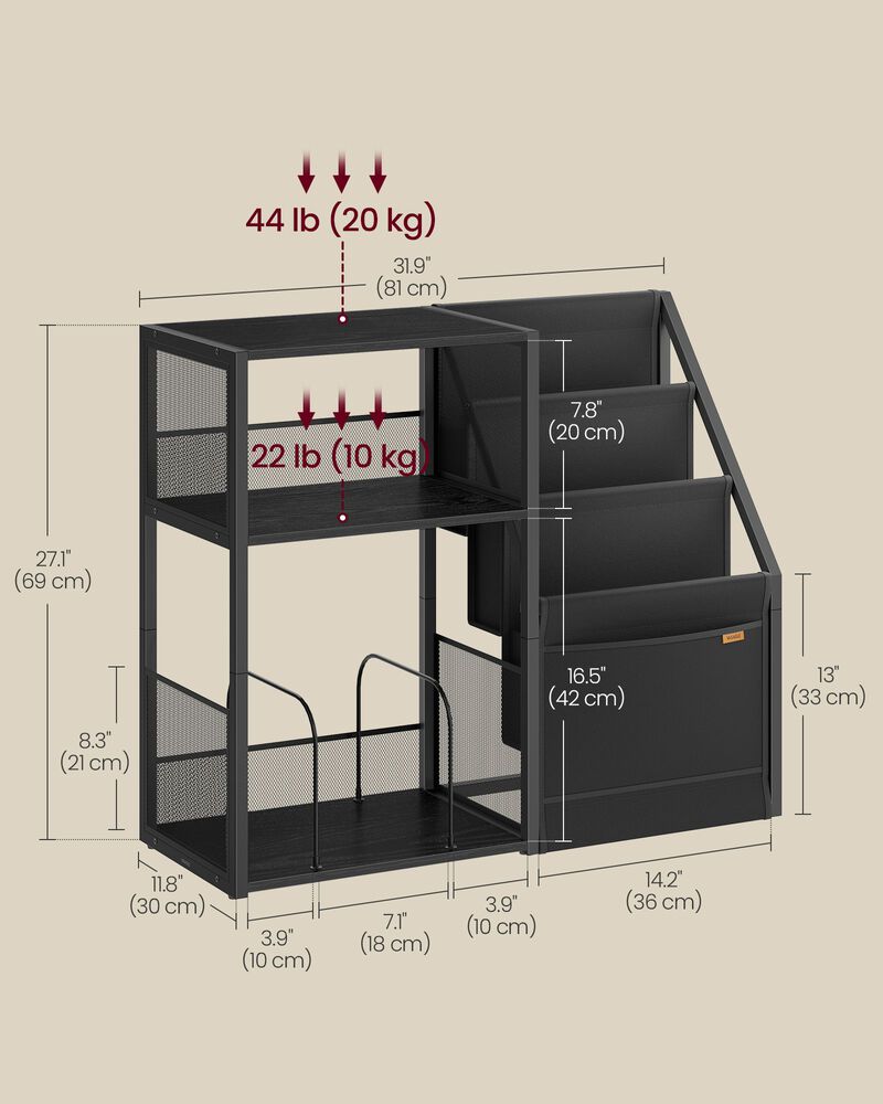 Multi-Level Record Stand &ndash; 3-Tier Vinyl Storage Table for Turntable Setup and 140 Album Capacity