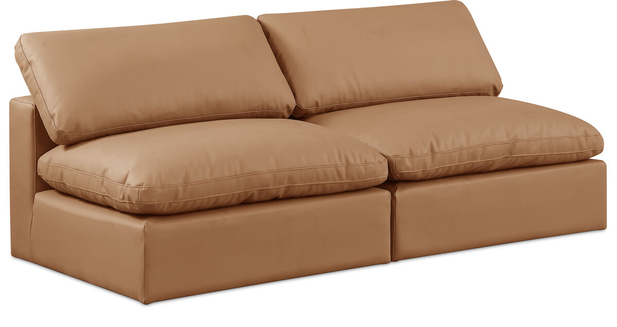 Meridian Furniture Comfy Cognac Vegan Leather Modular Sofa
