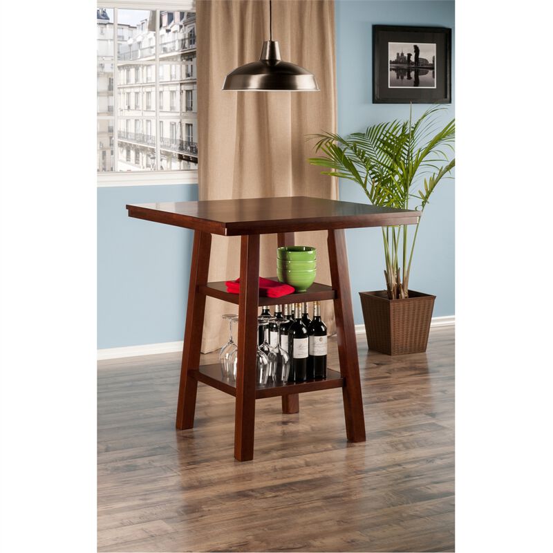 Winsome Wood Orlando High Table w/ 2 Shelves