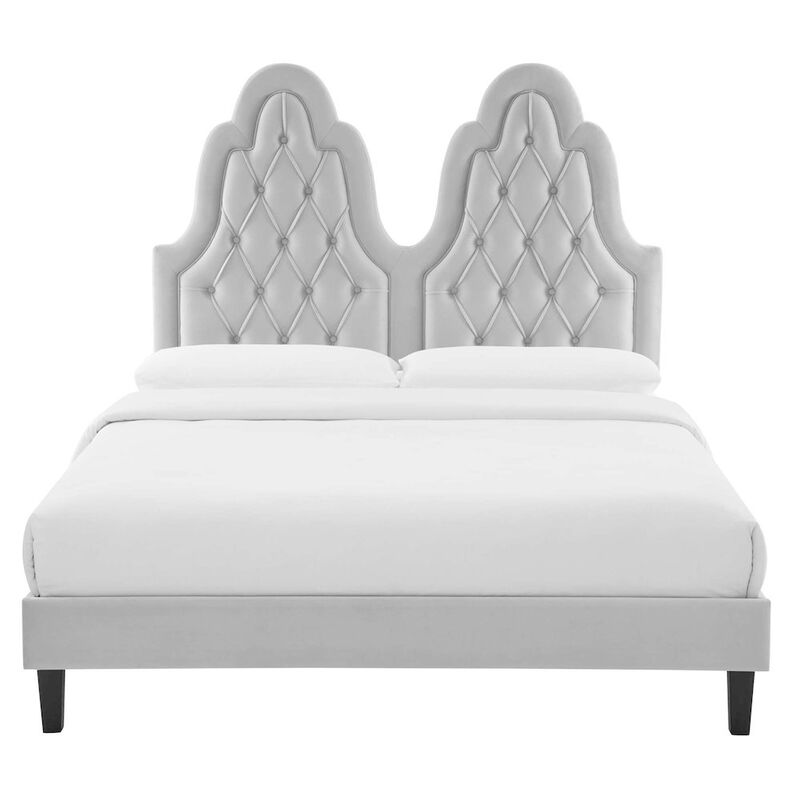 Alexandria Tufted Performance Velvet Twin Platform Bed image number 4