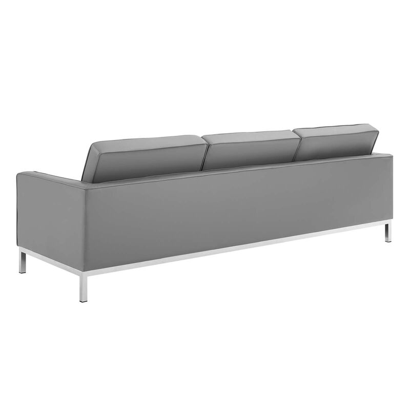Loft Tufted Vegan Leather Sofa image number 3