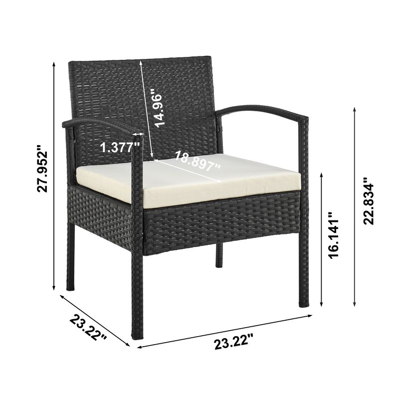 Noli Cream 4-Piece Patio Set