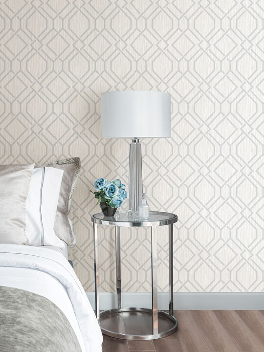 Frege Silver Trellis Wallpaper