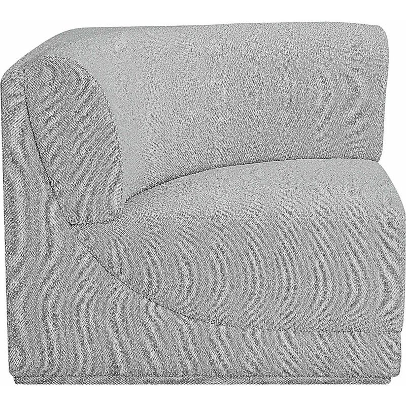 Meridian Furniture Ollie Grey Boucle Fabric Corner