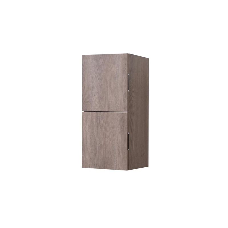 Kubebath 12 Wide by 24 High Linen Side Cabinet With Two Doors in Butternut Wood Finish