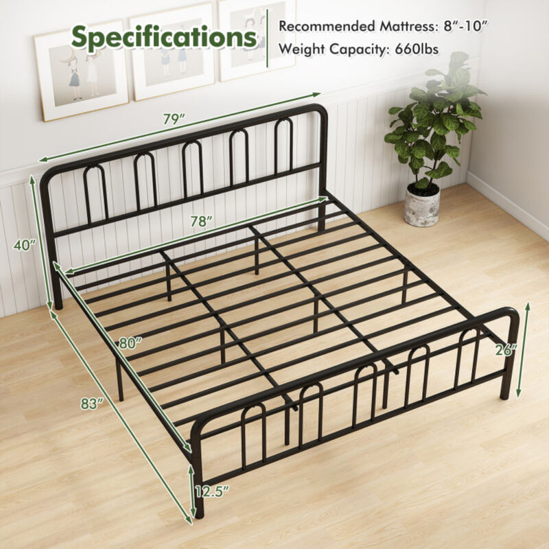 Heavy Duty Metal Bed Frame with Headboard and Footboard image number 2