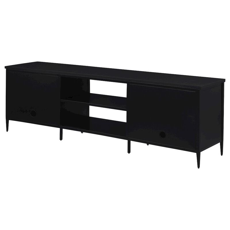 Coaster Co. of America Amherst 2-door 70-inch Metal TV Stand Media Console Black