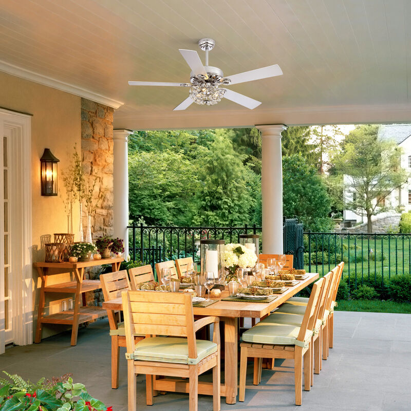 Breezary 52" Ceiling Fan with Light, 5 Blade, 6-Speed DC Motor, Quiet Downrod Mount, Timer, Remote Control image number 6