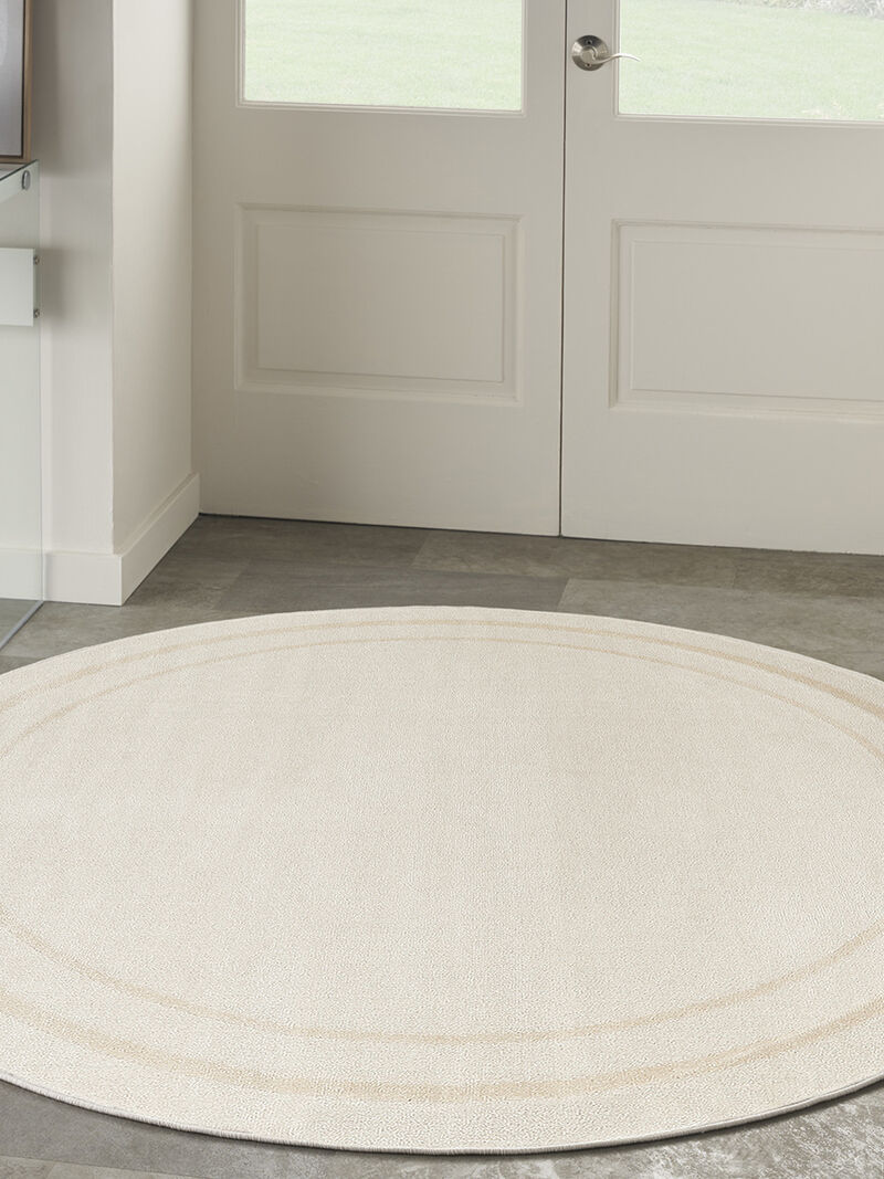 Nourison Essentials NRE02 Ivory/Gold 8' x Round Rug image number 2