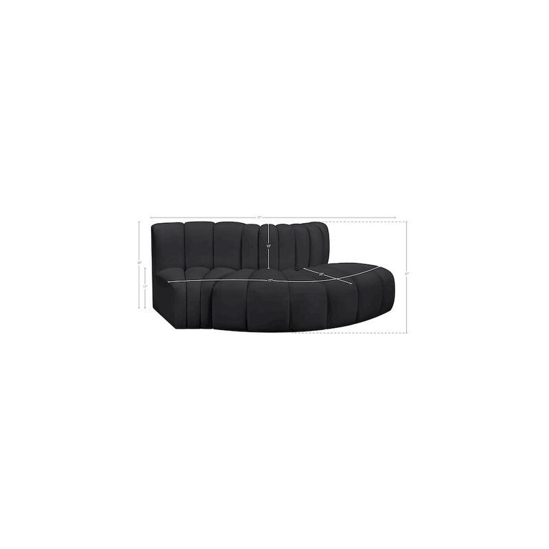 Meridian Furniture Arc Black Vegan Leather Modular Sofa
