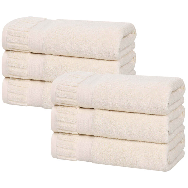 Soft Zero Twist Cotton Hand Towels 6 Pack Highly Absorbent Towels