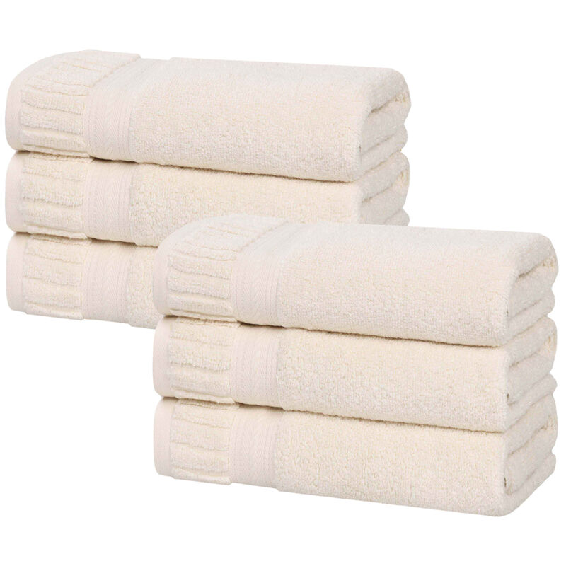 Soft Zero Twist Cotton Hand Towels 6 Pack Highly Absorbent Towels image number 0