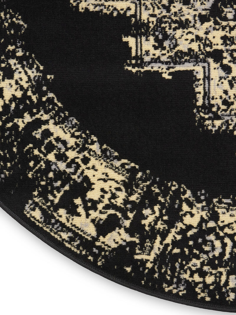 Grafix GRF14 Black 5'3" x Round Rug