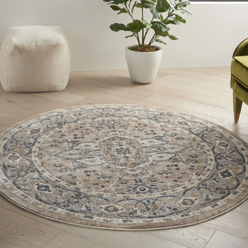 Quarry QUA05 Beige/Gray 4' x Round Rug image number 6
