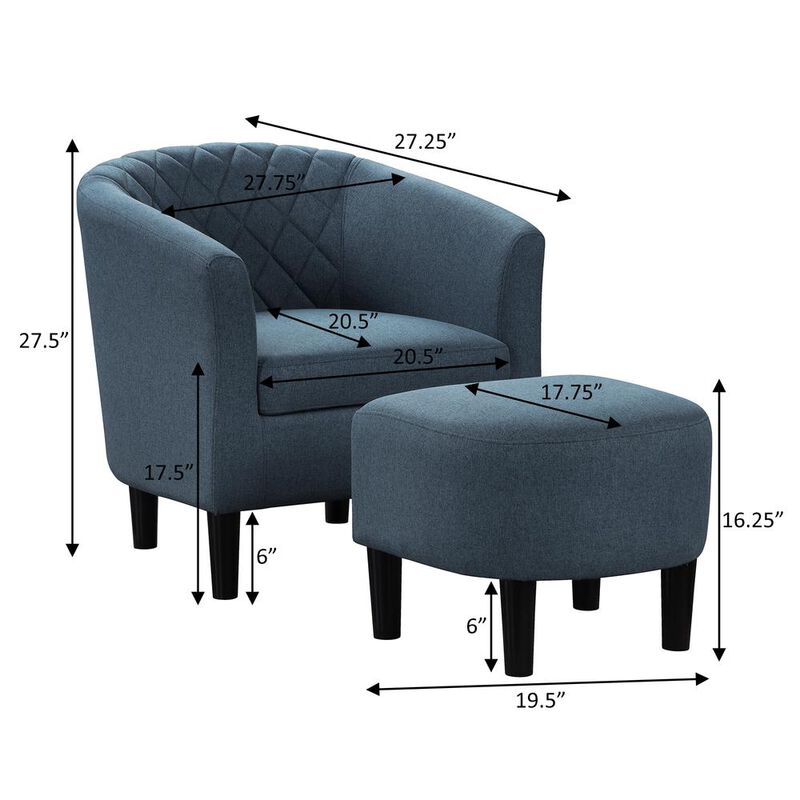 Convience Concept, Inc. Take a Seat Roosevelt Accent Chair with Ottoman