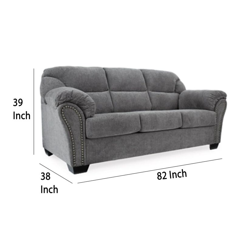 Lasy Sofa, Black Nailhead Trim and Dark Gray Polyester, Flared Arms image number 5
