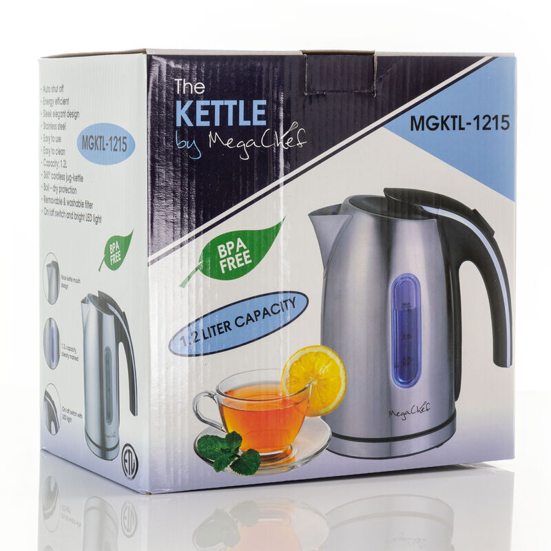 MegaChef 1.2Lt. Stainless Steel Electric Tea Kettle