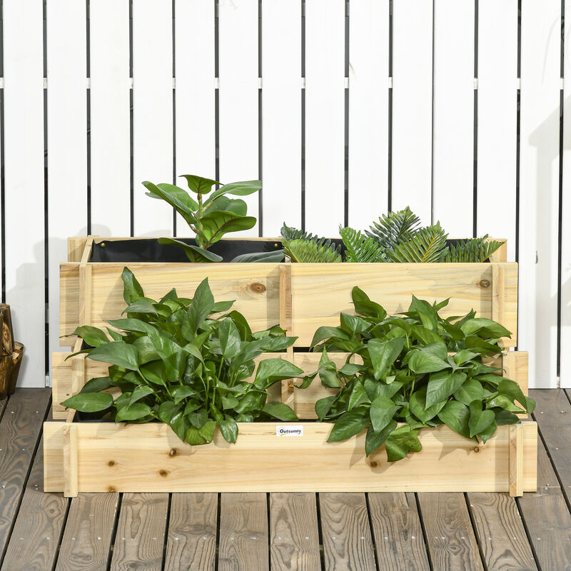 Hivvago 3 Tier Raised Garden Bed with Drainage Liner image number 7