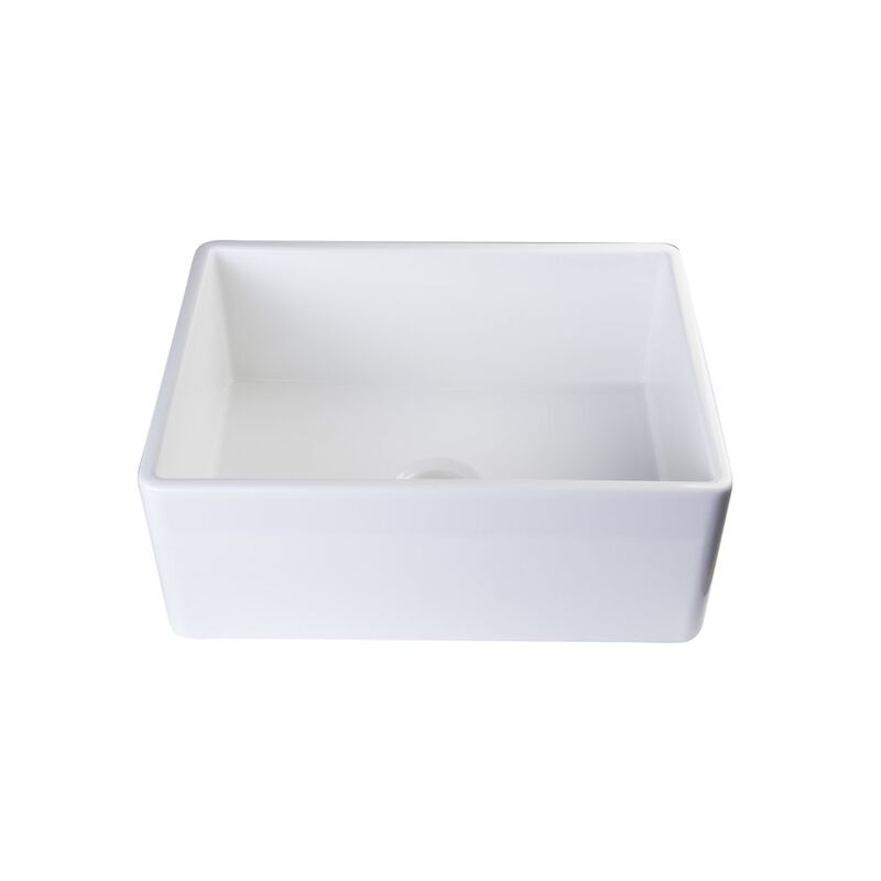 ALFI brand White 26 Contemporary Smooth Apron Fireclay Farmhouse Kitchen Sink