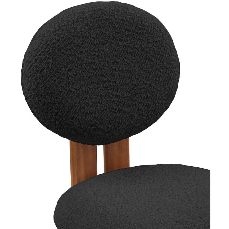 Meridian Furniture Napa Black Boucle Fabric Dining Chair, Set of 2
