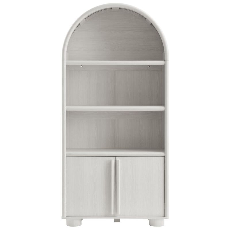 Modway Bellamy 79 Inch Tall Arched Bookcase with Storage in Ash &ndash; Arched Cabinet Bookshelf Bookcase with Open Display Shelves image number 6