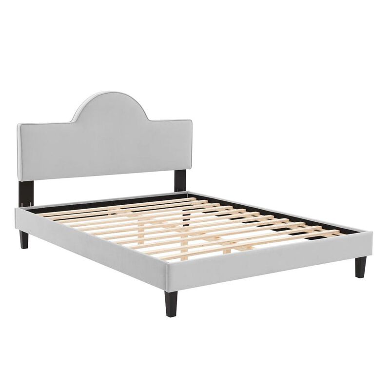Soleil Performance Velvet King Bed - Light Gray MOD-7035-LGR image number 1